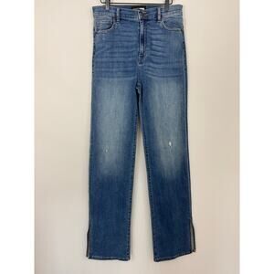 Fashion Nova Tall Distressed High Rise Jeans with Slit Hem Size 13